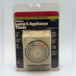 Intermatic Time-All Tabletop Lamp & Appliance Timer TB111C With 5 Foot Cord